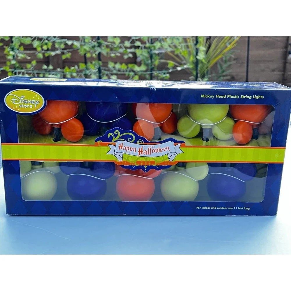 Disney Store Mickey Head Halloween String Lights Y2K NIB 11 Ft